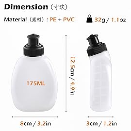 TRIWONDER Water Bottles Running Flask Hydration Vest Packs Waist Belt Replacement BPA Free Leakproof for Triathlon Marathon Hiking Cycling Sport Gym Runner (02 Water Bottles - 175ml/5.9oz)