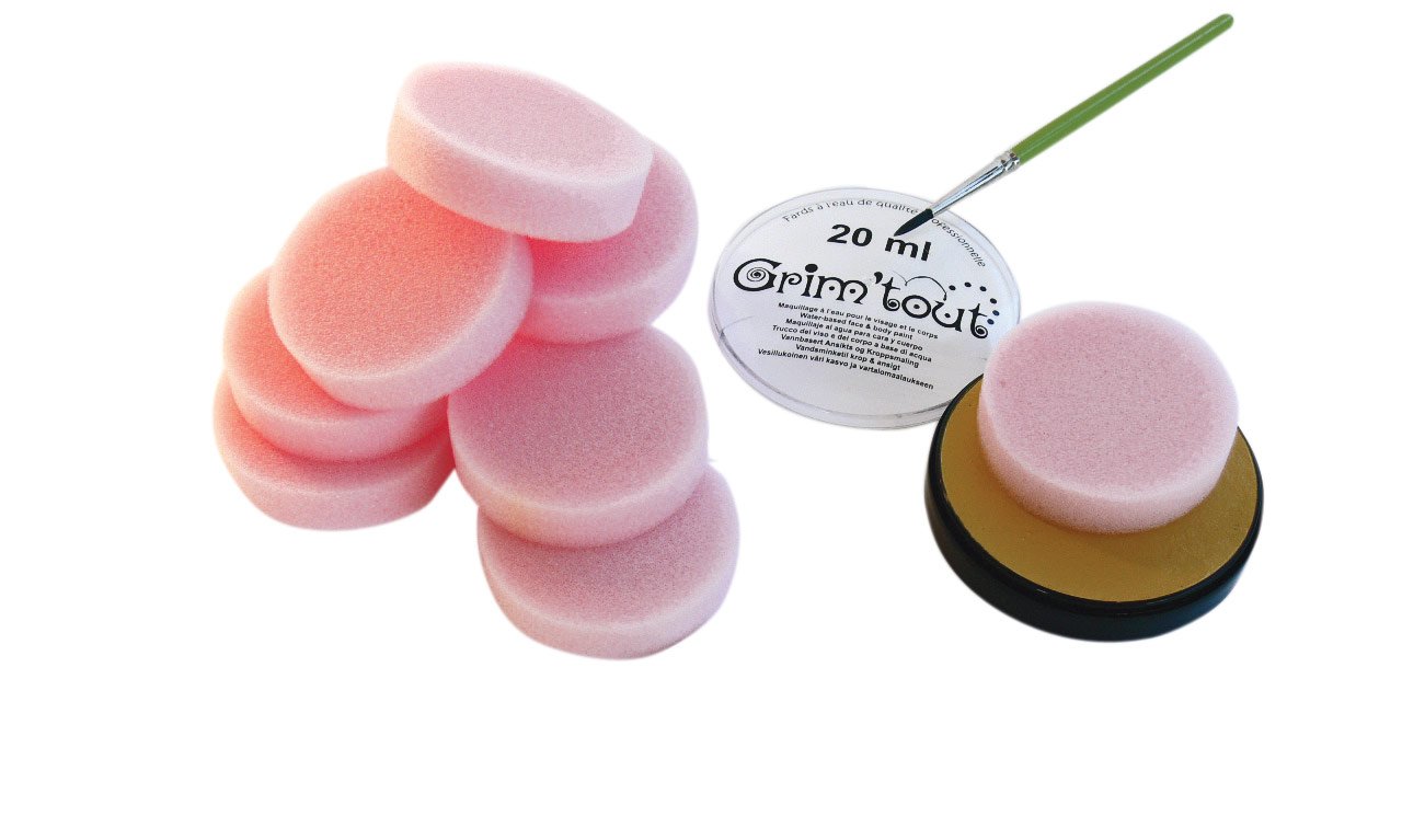 GRIM'TOUT Pack of 10 make-up sponge, 1.5 cm thick, skin-friendly