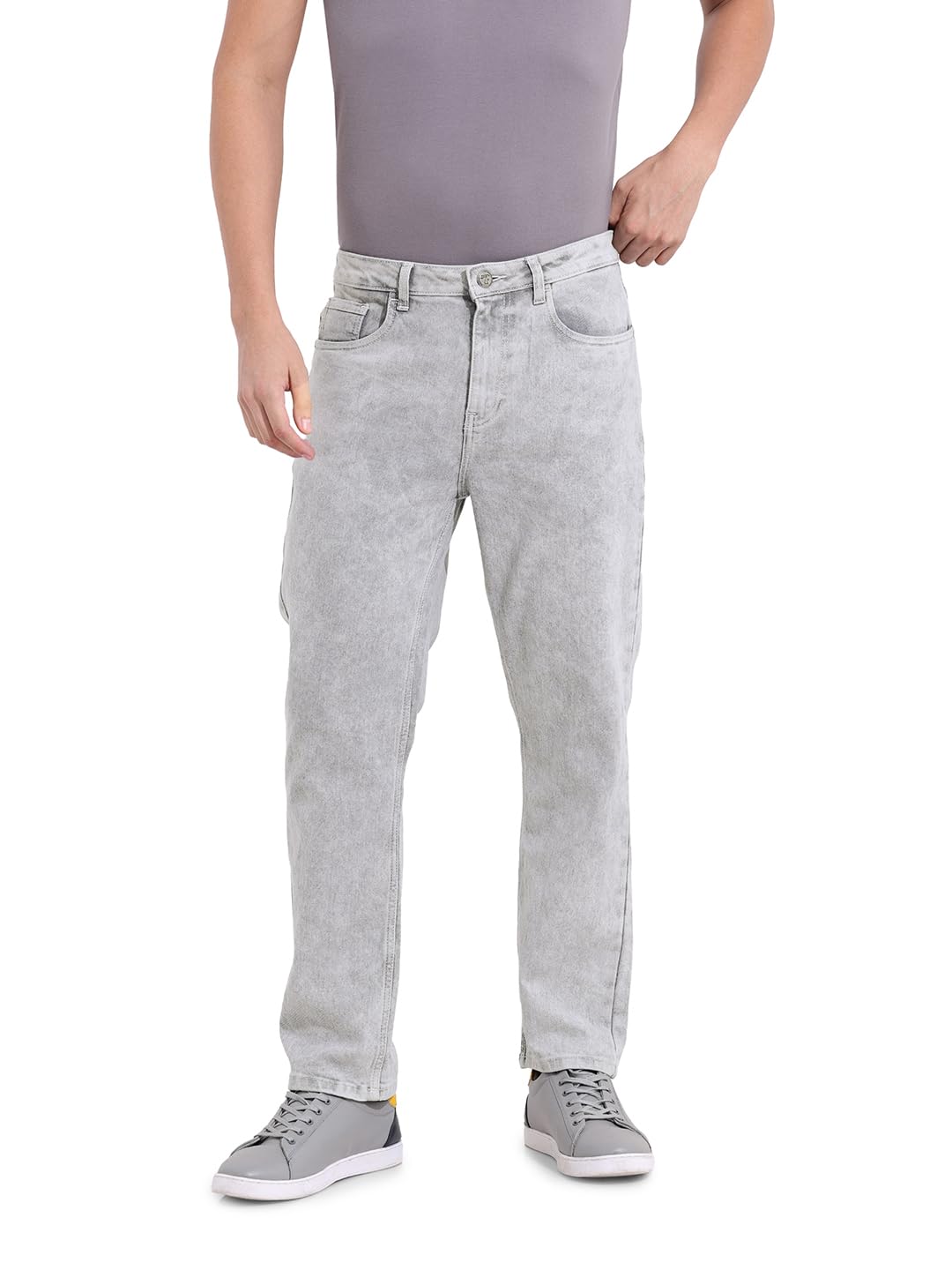 The Indian Garage Co Men Slim Straight Fit Solid Mid-Rise Jeans