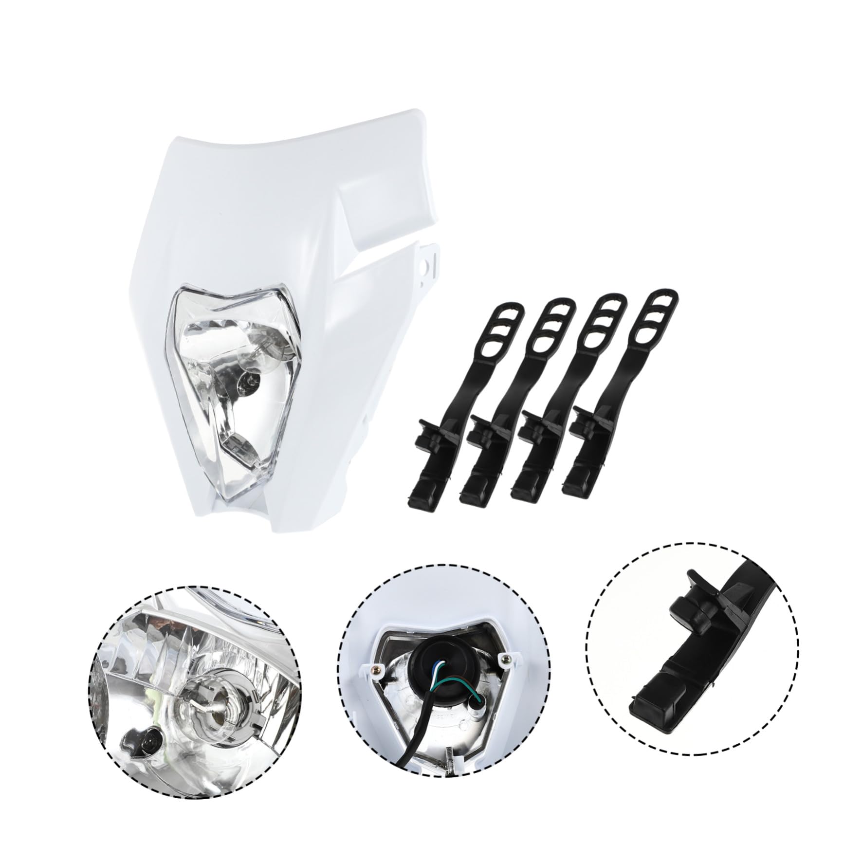 Alipis Faro Anteriore LED per Motocross Exc Sx Sxf Smr, Luce Anteriore Resistente alla Pioggia Chip LED Stabile per Guida Sicura Notturna e Condizioni Meteo Avverse
