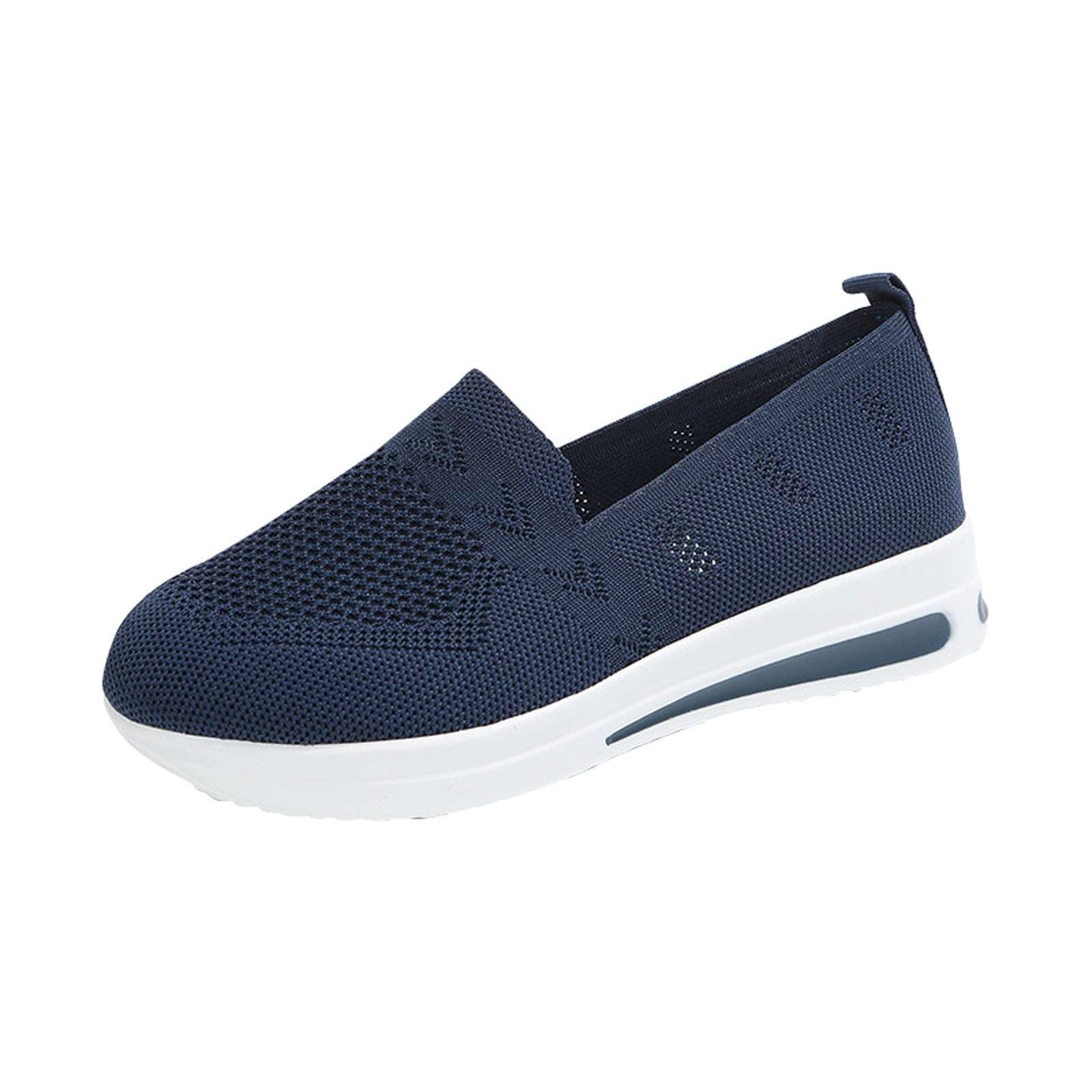 HJYUZPWomen's Orthopedic Breathable Soft Shoes Go Walking Slip on Diabetic Foam Shoes Hands Free Slip in Sneakers Arch Support