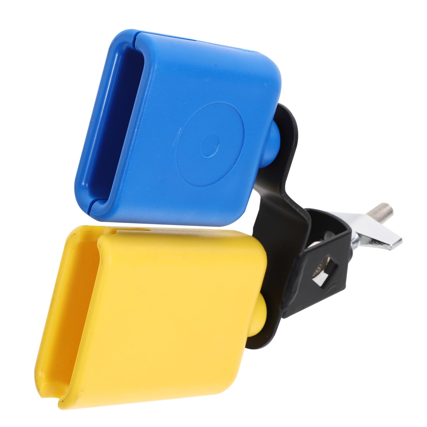 VICASKY Foot Bell Percussion Drum Set Clamp Abs Metal Cowbell Hand Percussion Instrument Accessory