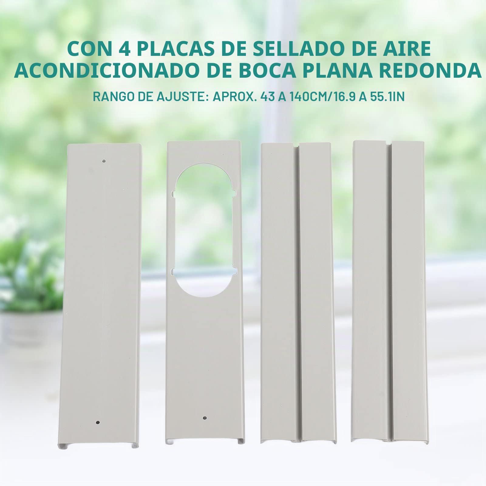 Kit de Ventana de Aire Acondicionado Portátil, Adaptador Universal para un Panel Deslizante Ajustable de Tubo de 150 Mm con Material de PVC Duradero para la Mayoría de Las