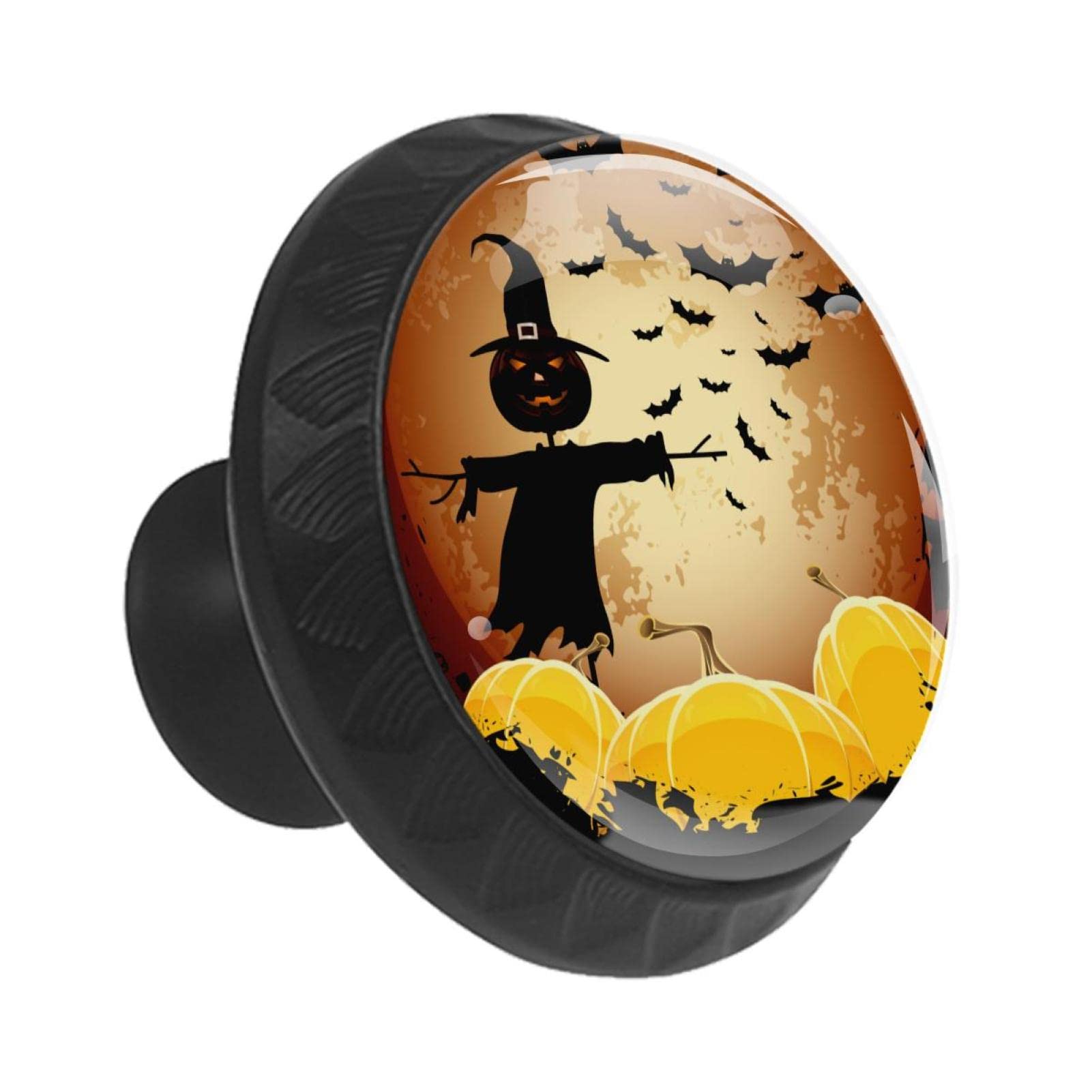 12 Stück Schrankknöpfe Kommodenknöpfe Schubladenknöpfe Küchenschrankknöpfe, Knöpfe für Schränke und Schubladen,Halloween Jack O Laterne Nachtfledermaus