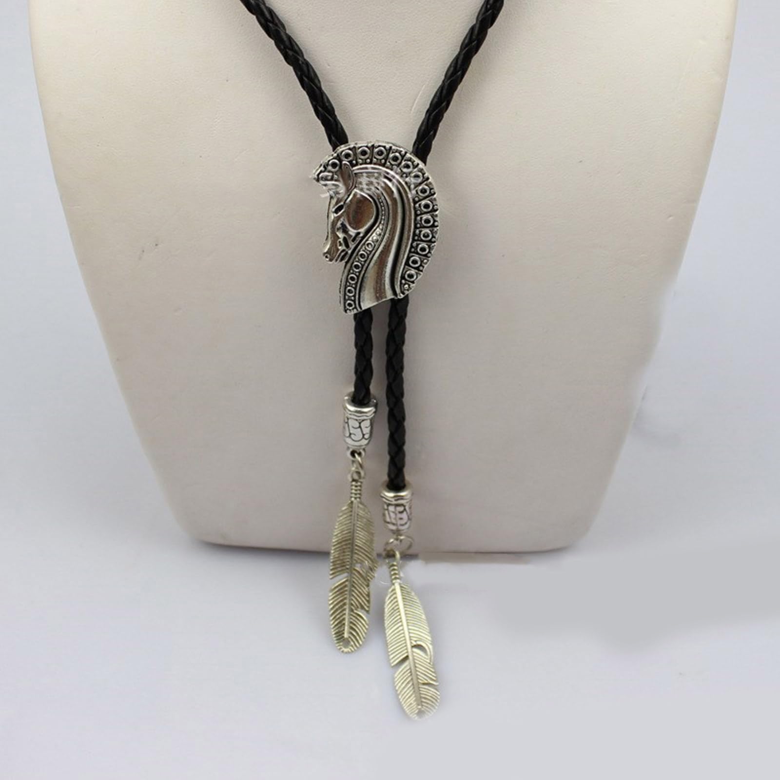 Cravatte da Cowboy, Collana con Cravatta da Cowboy, Ciondolo Forma di Testa Cavallo(A)