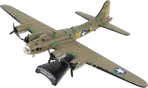 Miniatura 2 de Daron B-17F Memphis Belle - Modelo fundido a presión - Réplica histórica de bombardero de la Segunda Guerra Mundial a escala 1:155 con soporte de