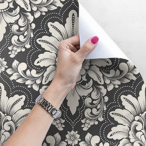 Papier peint damassé luxe classique 250x250cm motif chic salon