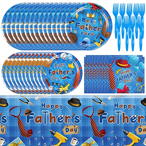 Know Me Happy Fathers Day Cake Plates Dessert Tableware Set Party Supplies, Best Dad Ever Lunch Napkins Paper Plates Father's Day Dinnerware Disposable Decorations #TOP11