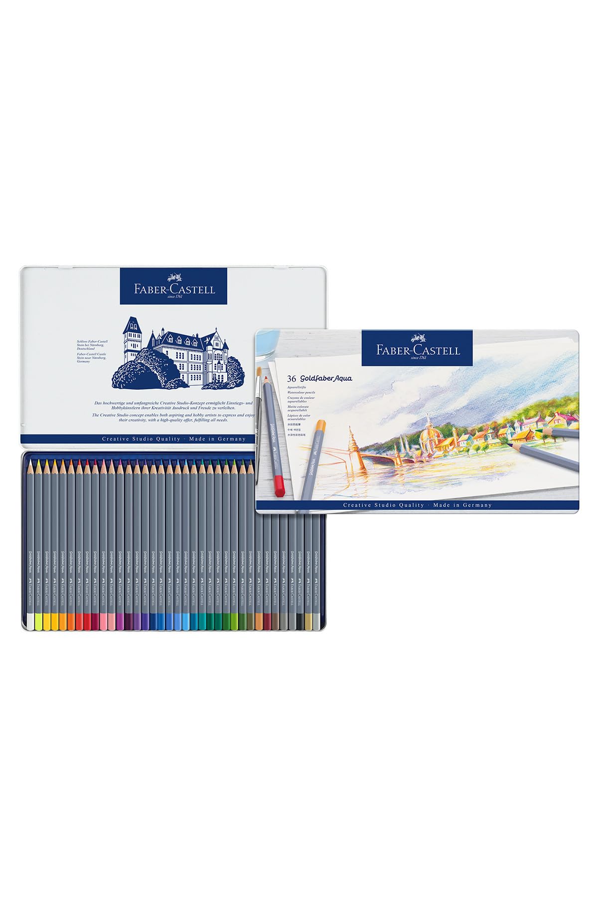 FABER-CASTELL Aquarellstifte GOLDFABER, 36er Metalletui, Sie erhalten 1 Packung, Packungsinhalt: 36 er Etui