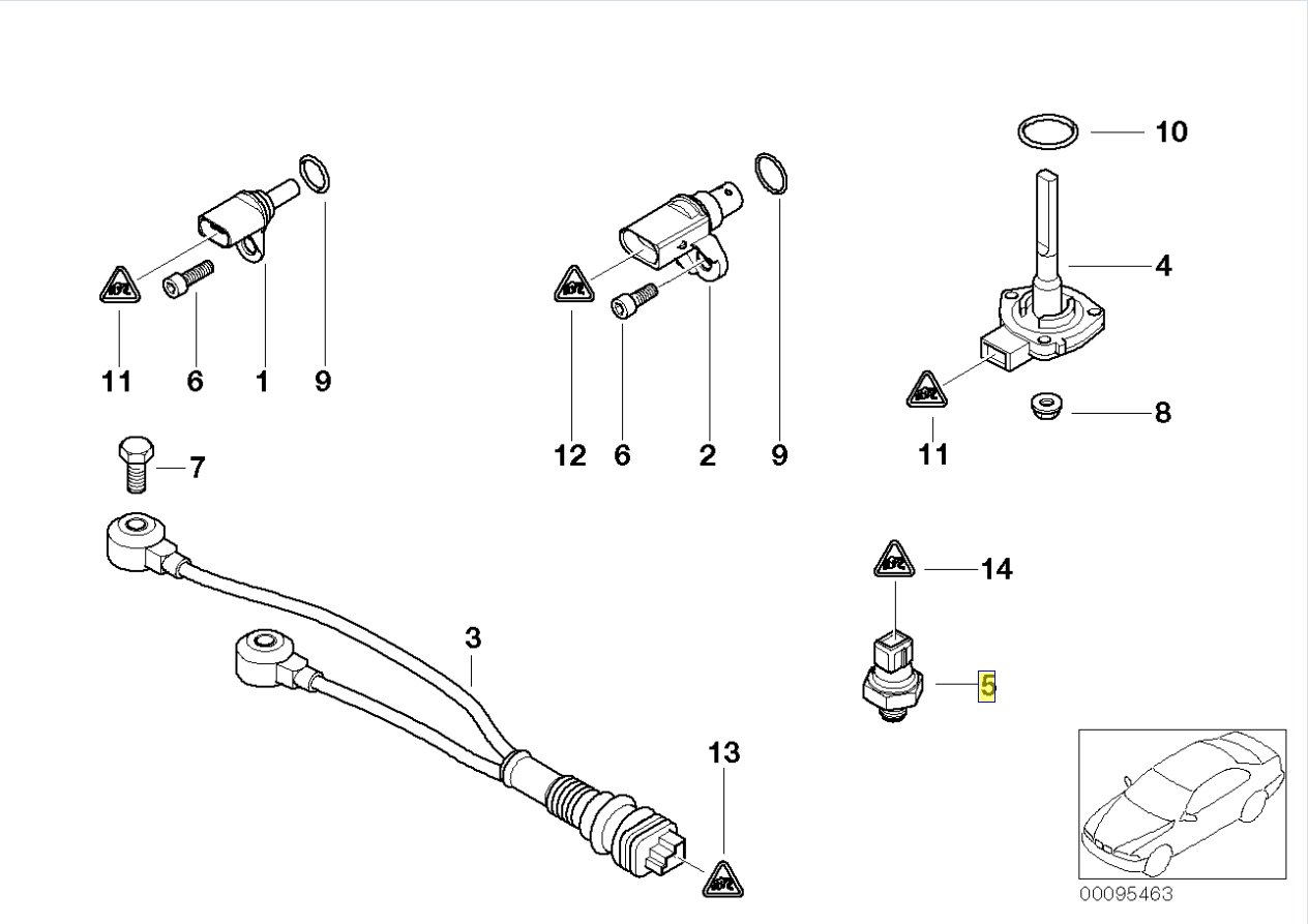 BMW Engine Oil Pressure Switch Sensor Sender 8611273 12618611273 
