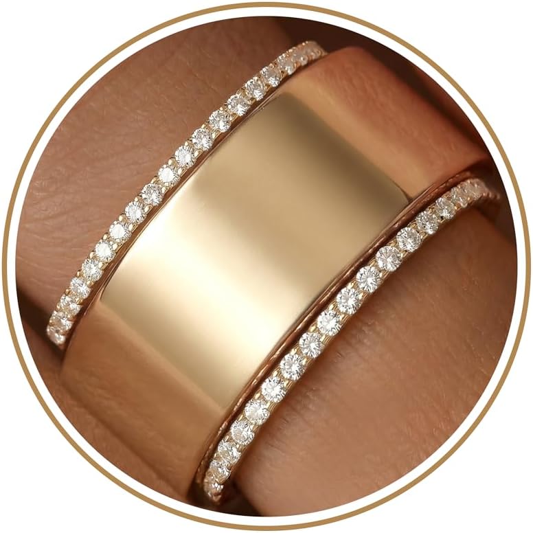 Stackable Ring Compatible with Oura Ring Gen 5/4 Accessories, Non Tarnish Dainty Eternity Wedding Bands for Women, 2-Pack Half Pavé Thin Stacking Smart Rings, Thumb Pinky (Size 4-12, Half Sizes)