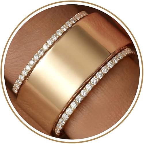 Stackable Ring Compatible with Oura Ring Gen 5/4 Accessories, Non Tarnish Dainty Eternity Wedding Bands for Women, Half Pavé Thin Stacking Smart Rings, Thumb Pinky (Size 4-12, Half Sizes)