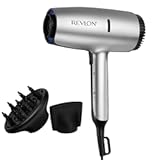 Dry Max Hair Dryer with Diffuser for Natural Curls| Prevents Frizz, Speeds Drying Time, and Reduces Damage, Plus Concentrator for Precise Styling, 1875 Watts (Silver)