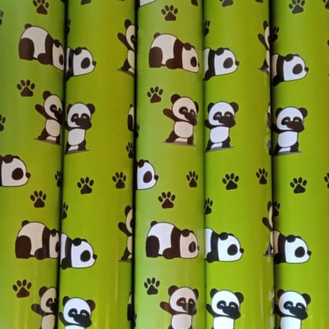 SATYAM KRAFT 10 Pcs Panda Printed Gift Wrapping Paper Sheet bundle roll
