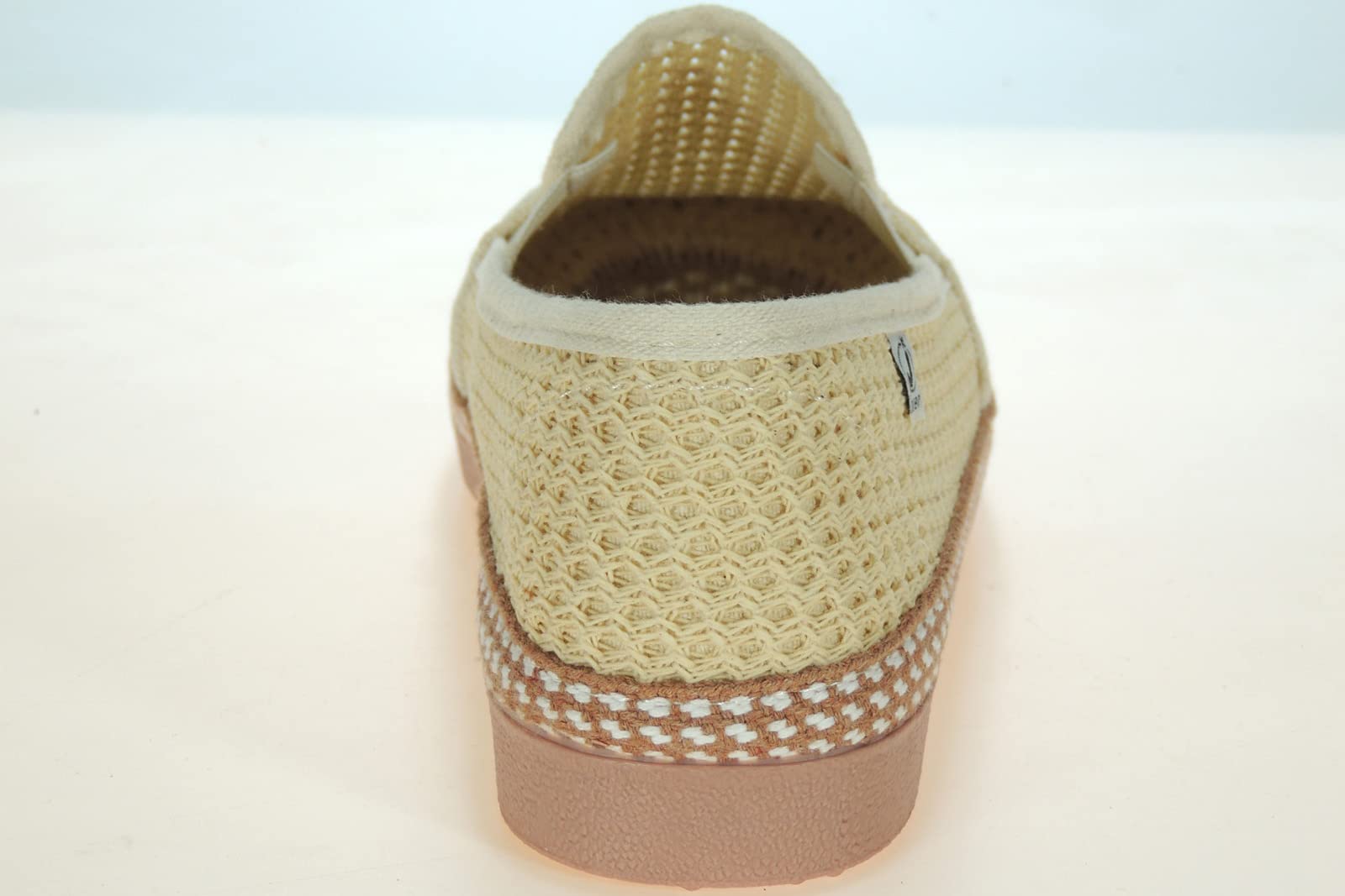 Calzados Romero JAVER - Zapatilla Cerrada en Doble Rejilla Algodón para Hombre - Plantilla Esparto - Piso de Goma - Para Calle. BEIG talla 44