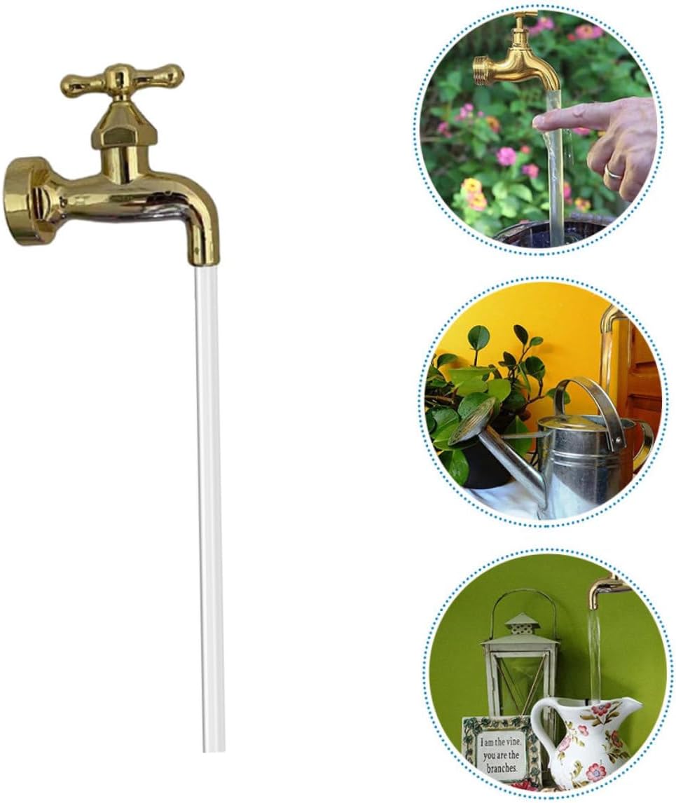 Levemolo 1 Set Courtyard Decor Water Flowing Faucet Floating Outdoor Faucet Spilling Water Feature Faucet Fountain for Pond Fountain Sprayer Sculpture Garden Plastic Small Faucet Delicate