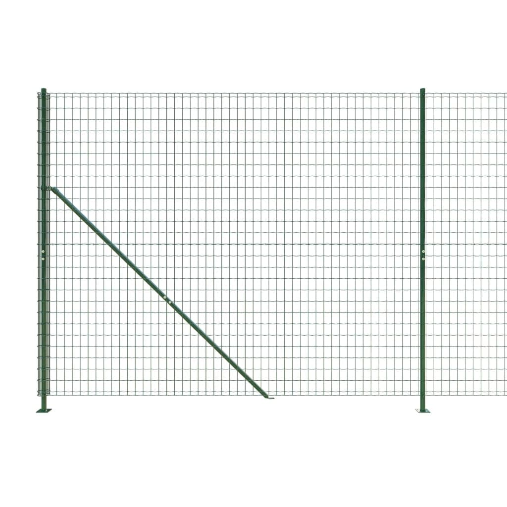 Valla de malla de alambre recubierta de PVC con brida para el suelo para jardín como valla de malla de alambre verde, 1,4 x 10 m