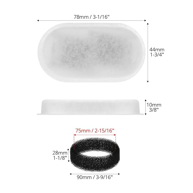 Foto 5 de 5 de QWORK® 16 Filtros de Carbón y 16 de Esponja - Compatible con Fuente Gatos de 3,2L y 2 L - Filtración Múltiple