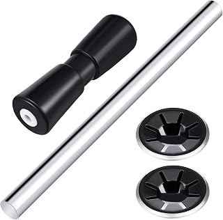 DaisyInner 1 Set Heavy Duty Boat Trailer Roller Set Including 1 Black Rubber Shaft Keel Silver Zinc Plated Steel Roller Shaft 2 Nuts for Roller Boat Part Accessories