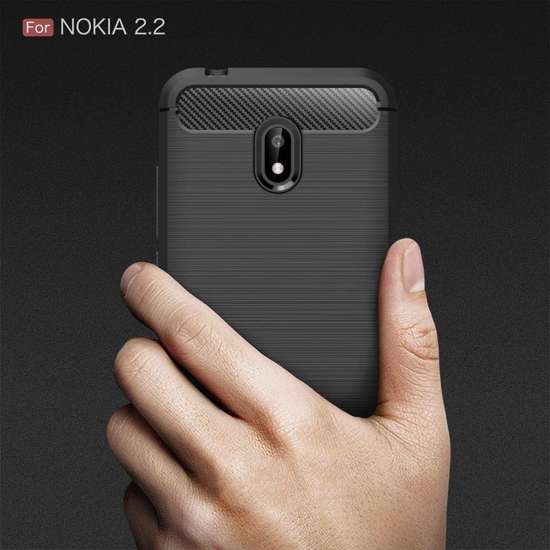 Image of Hybrid Carbon Fiber Back Case for Nokia 2.2 (Black)
