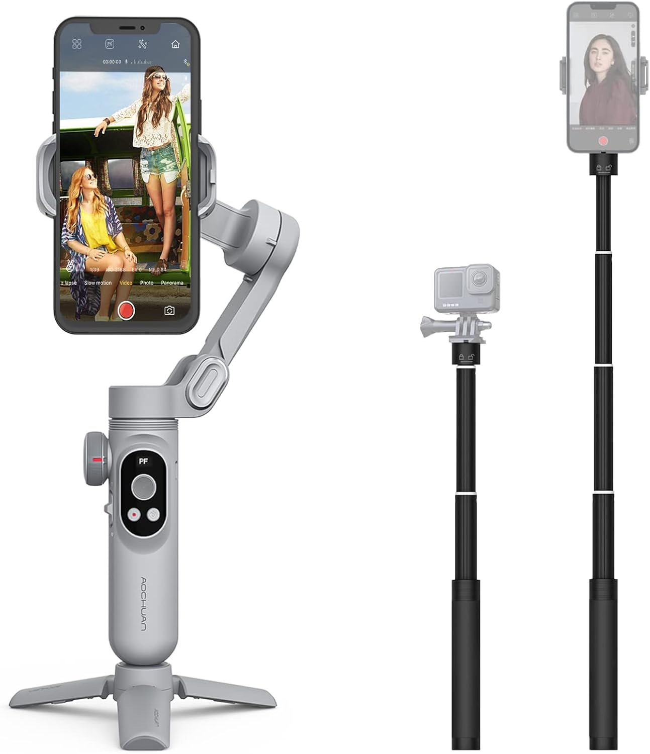 3Axis gimbal stabilizer for smartphone and extension rod
