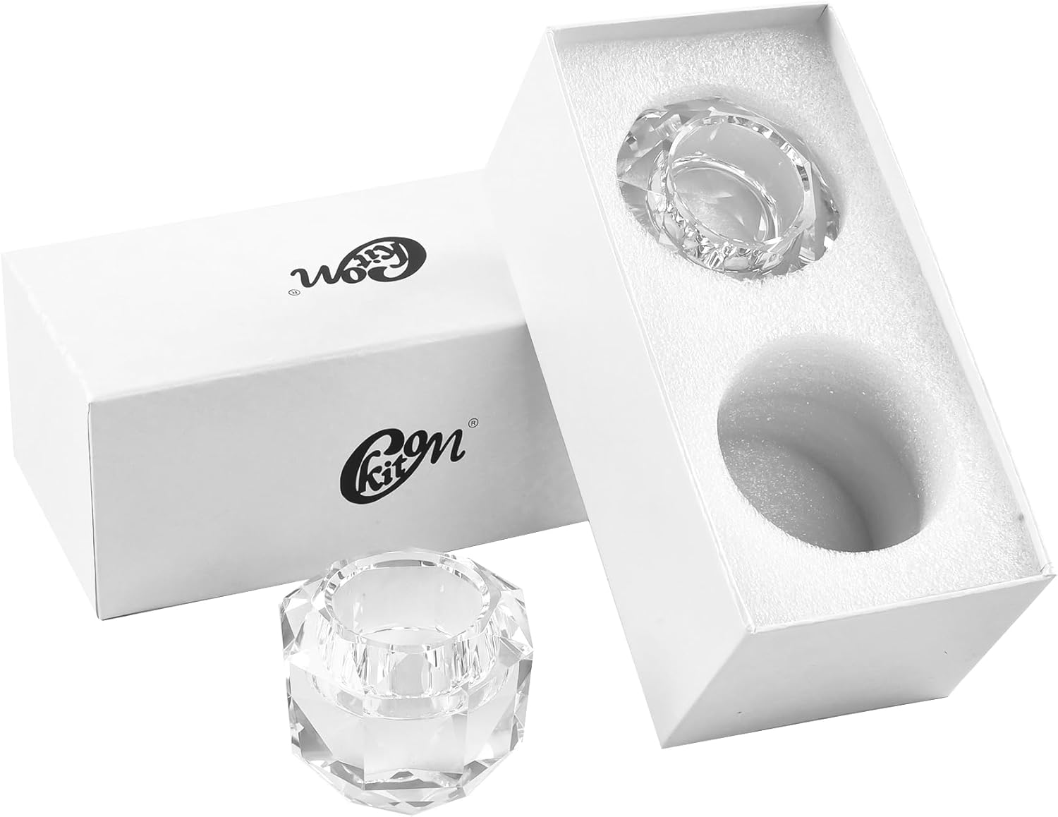 Kitcom Crystal Tealight Candle Holders Pack of 2 for Party Dinner Table Home Decor Hand Cut W2.7'' X H2.3'', Comes with Gift Box - Image 7