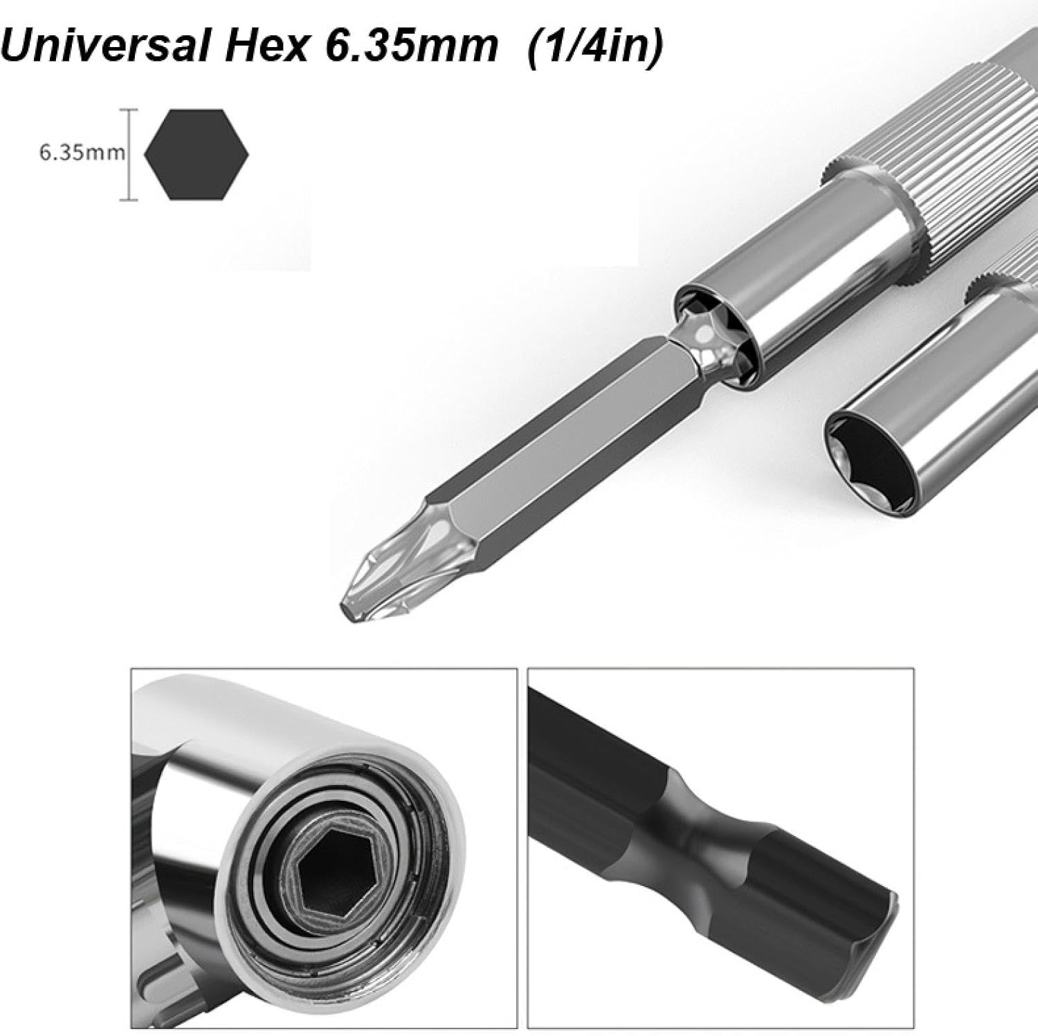 Right Angle Drill Adapter Flexible Shaft Electric Screwdriver Attachment Power Impact Screw Driver Flex Extension Hex Bit Holder(Drill Adapter Set B)