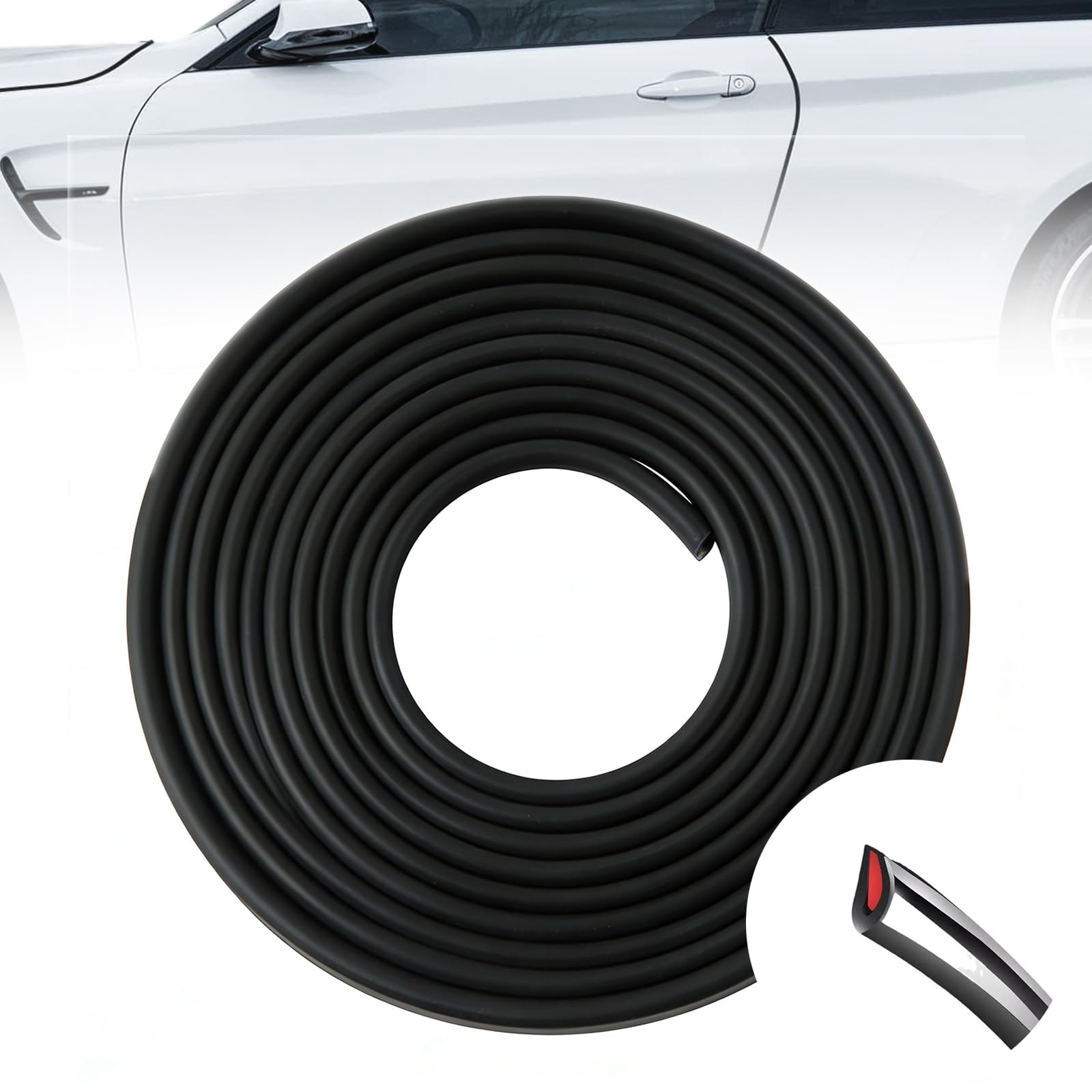 VAPORVERSE 15m Car Door Edge Guard for Toyota Avensis Estate T220 Anti-Collision Scratch Protector Rubber Door Trim Molding U-Shape Seal Strip Noise Insulation