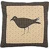 VHC Brands Kettle Grove Pillow Crow 16×16 Country Primitive Bedding Accessory Country Black and Creme
