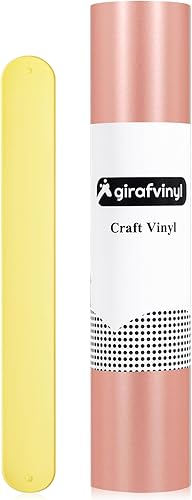 GIRAFVINYL Vinilo permanente de oro rosa, rollo de vinilo mate Matellic de 12 pulgadas x 20 pies, vinilo adhesivo satinado para decoración del