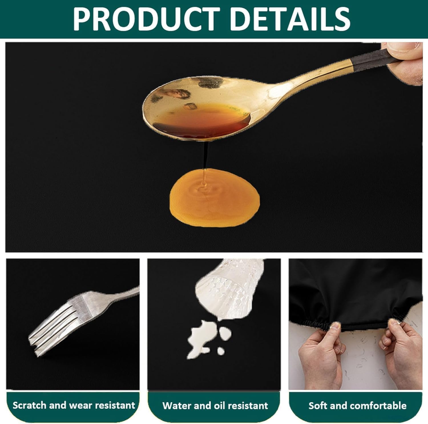 PU Leather Ottoman Cover,Waterproof Rectangle Footrest Covers,Stretch Soft Ottoman slipcover for Small Large Folding Storage Ottoman (Coffee,L)