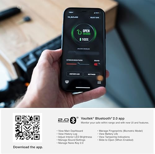 Miniatura 3 de Vaultek Slider Series - Pistola de seguridad inteligente resistente para pistola de apertura automática rápida con batería recargable de iones de