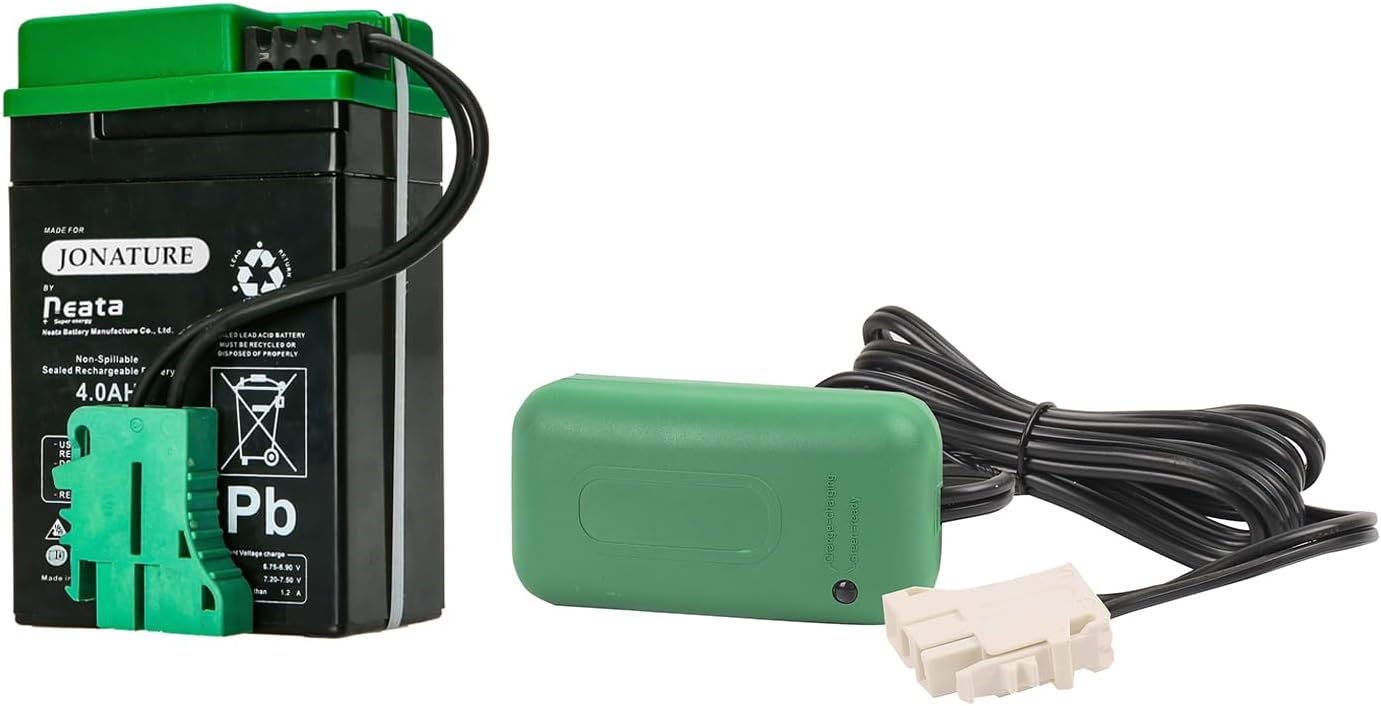 6V Battery + Charger Combo Kit for Peg Perego for John-Deere Express/for John-Deere Utility Tractor/Li Red Tractor Children Ride on Car (6V 4AH Battery + Charger)