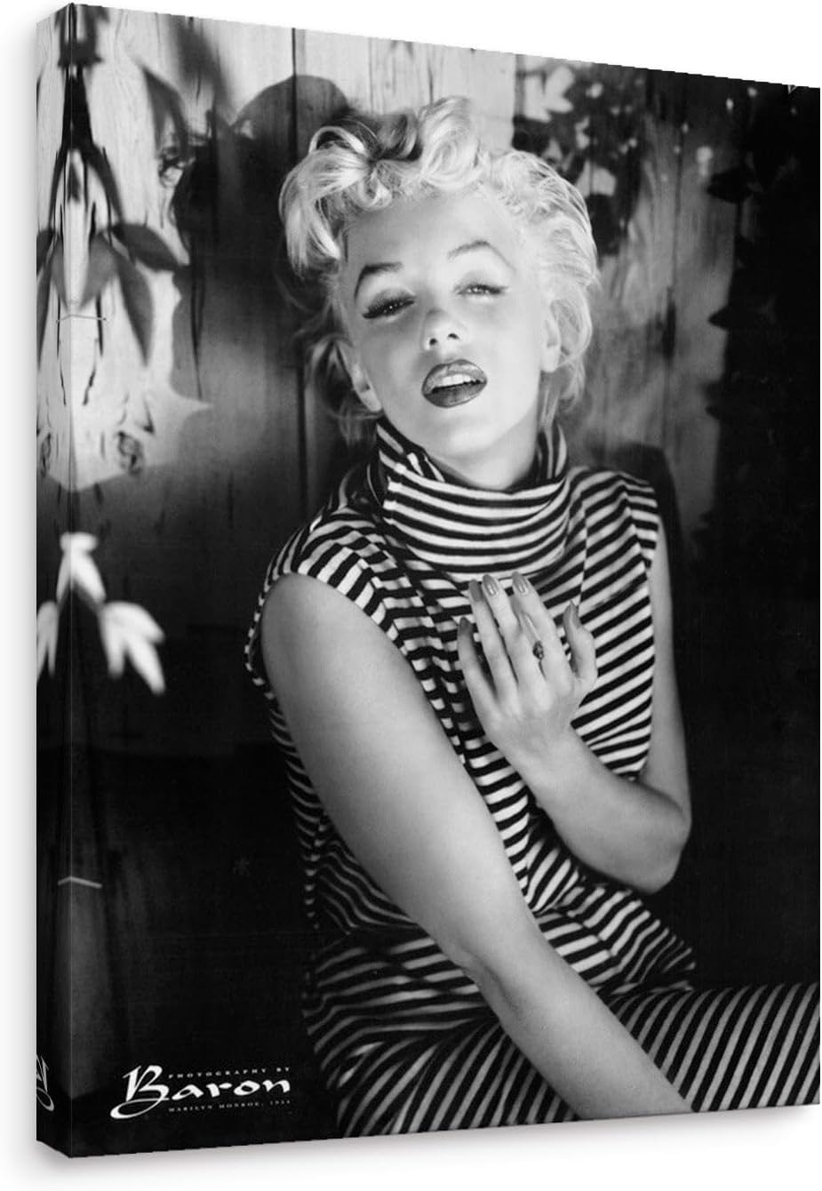 Niwo ART-Monroe B, Classic Movie Stars Canvas Wall Art Home Decor,Stretched Ready to Hang (16"x12"x3/4")