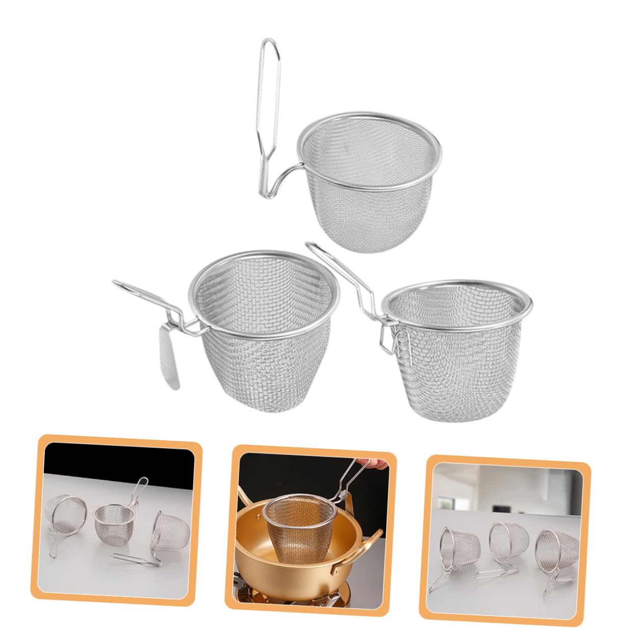 Anseom 2pcs Mikroperforiertes Edelstahl Nudelsieb M Produktbild-Vorschau 4