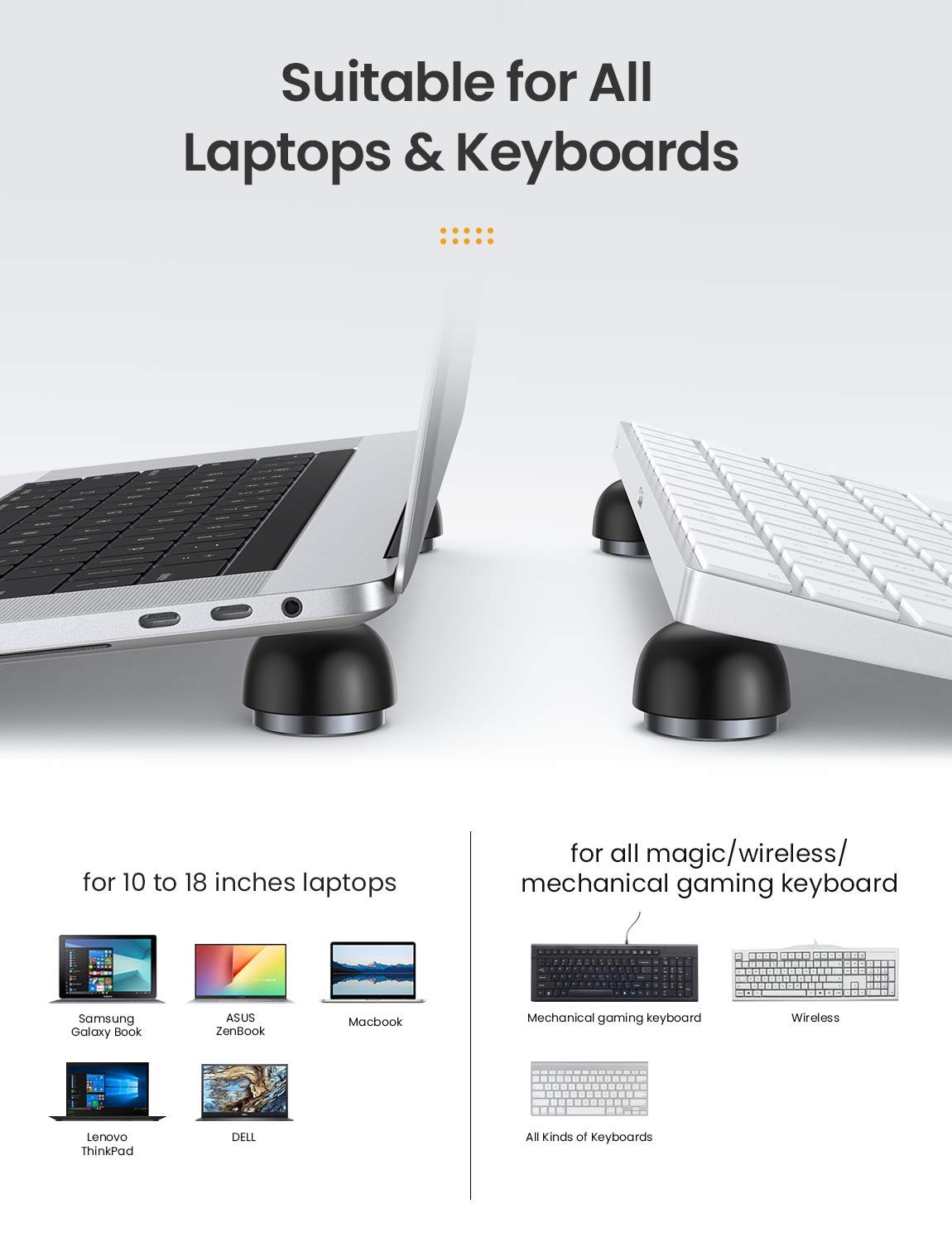 Keyboard Riser Tilt, Portable Laptop Stand Wedge [Wrist Relaxes