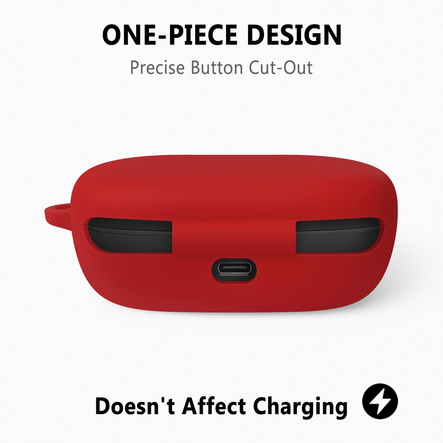 Geiomoo Silicone Case for JBL Endurance Peak 3, JBL Endurance Peak II, Protective Cover with Carabiner (Red) - Image 5