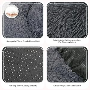 Dog Bed, Cat Calming Bed, Faux Fur Pillow Pet Donut Cuddler Round Plush Bed for Large Medium Small Dogs and Cats Dog Bed Cat Calming Bed Faux Fur Pillow Pet Donut Cuddler Round Plush Bed for Large Medium Small Dogs and Cats