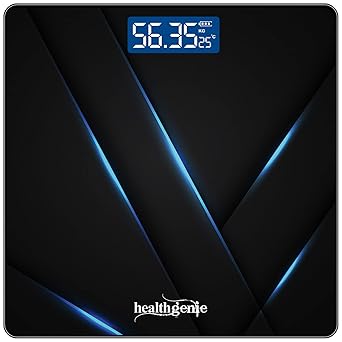 Healthgenie Digital Weight Machine For Body Weight Thick Tempered Glass LCD Display With 3 Years Warranty Weighing Scale(Sharp Blue)