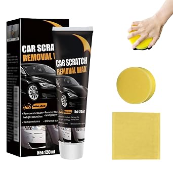 Car Scratch Remover Wax, 2026 New Universal Premium Polishing Compound for Deep Scratches, Car Paint Scratch Remover for Vehicles with Sponge and Cloth 1pcs