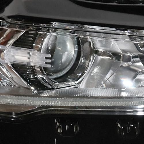 Miniatura 3 de TBVECHI Para 2017 2018 2019 2020Ford Fusion Faro Ensamblaje de faros delanteros, faros delanteros derechos halógenos con LED DRL, carcasa cromada,