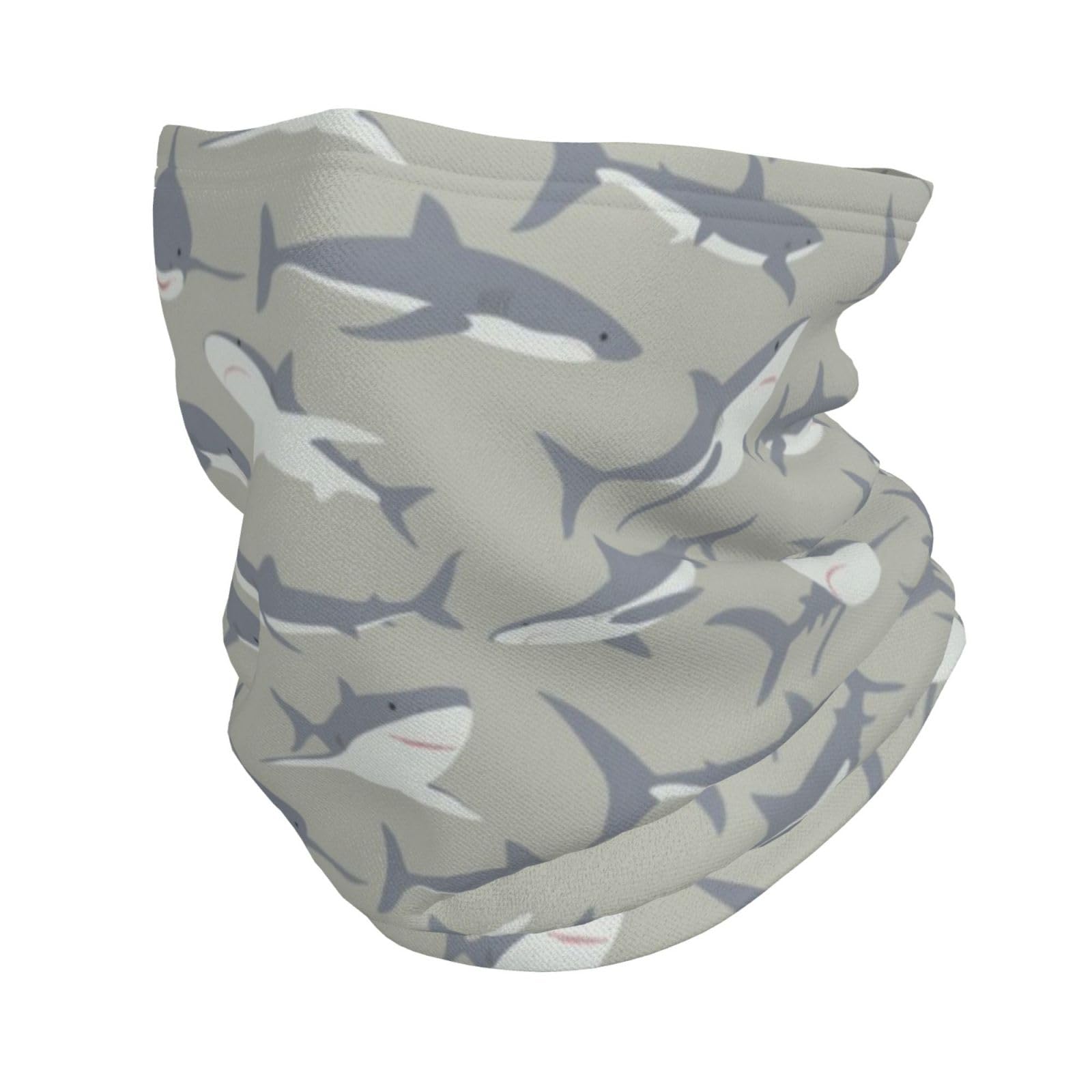 YOFIEN Sharks，Winter Face Mask Cover，Neck Warmer Gaiter Fleece Windproof Cold Weather Scarf for Men & Women