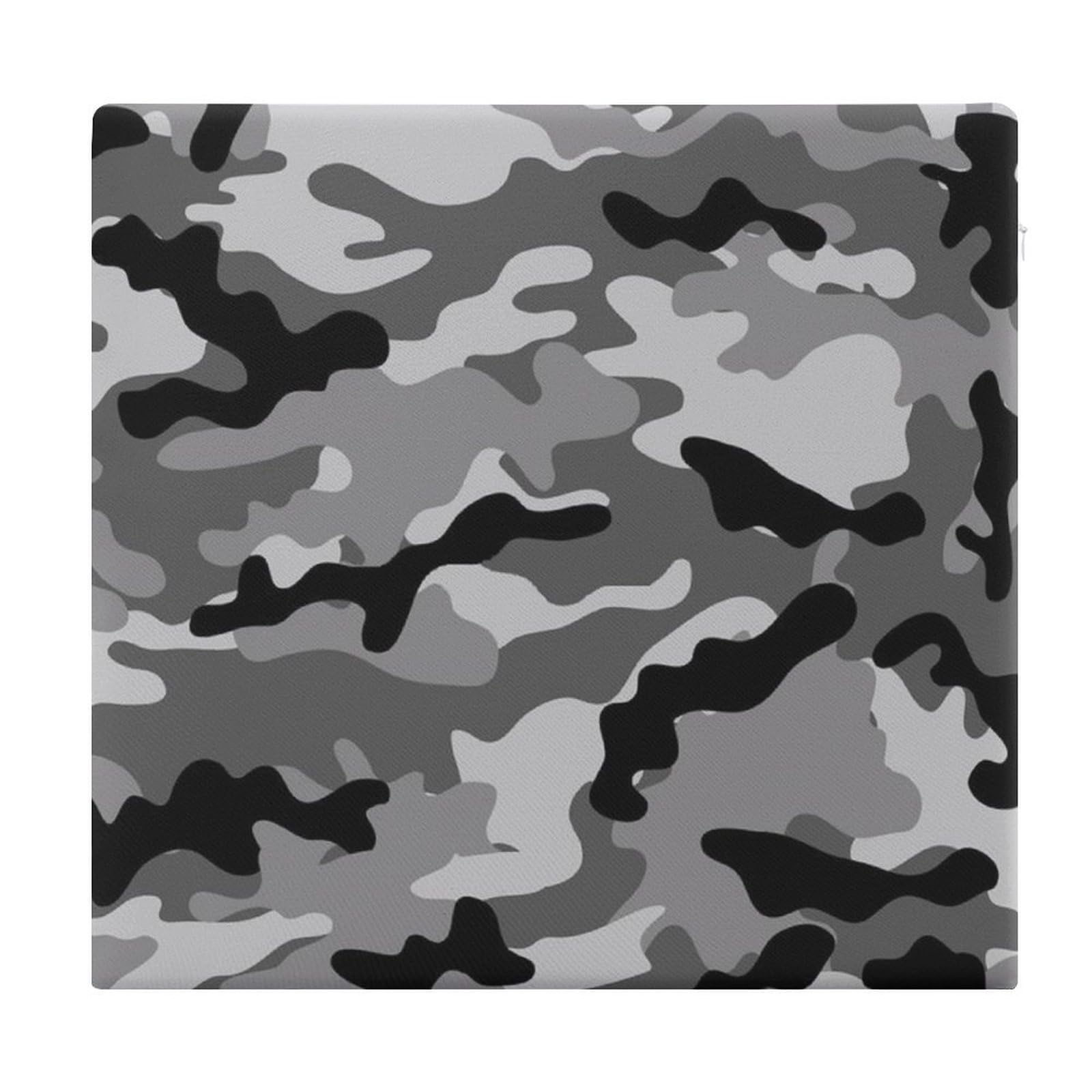 JZemdybill Chair Pad, Grey Camouflage Seat Pad, Square Chair Cushion for Yoga Living Room Balcony