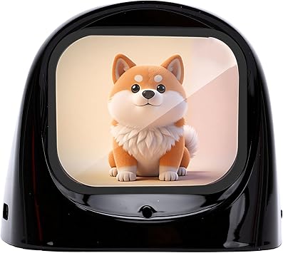 AUNMAS AI Desktop Robot Companion with 70+ Expressions Gyroscopic Sensing Speaker for Car Dashboard Office Decor Black