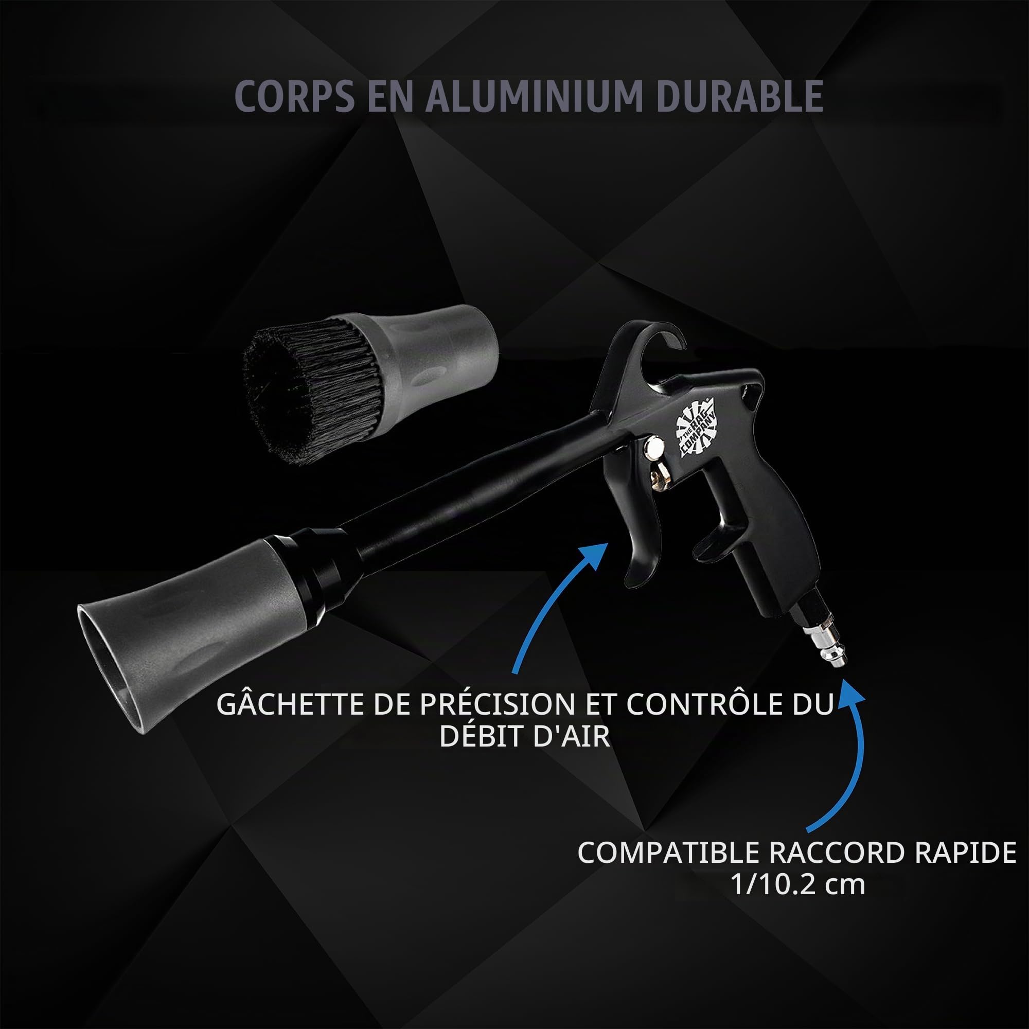 The Rag Company - L'Ultra Air Blaster (Version 2) – Soulève et éjecte la saleté et les débris pour un nettoyage intérieur en profondeur ; Design métallique durable et ergonomique ; Fonctionnement à la