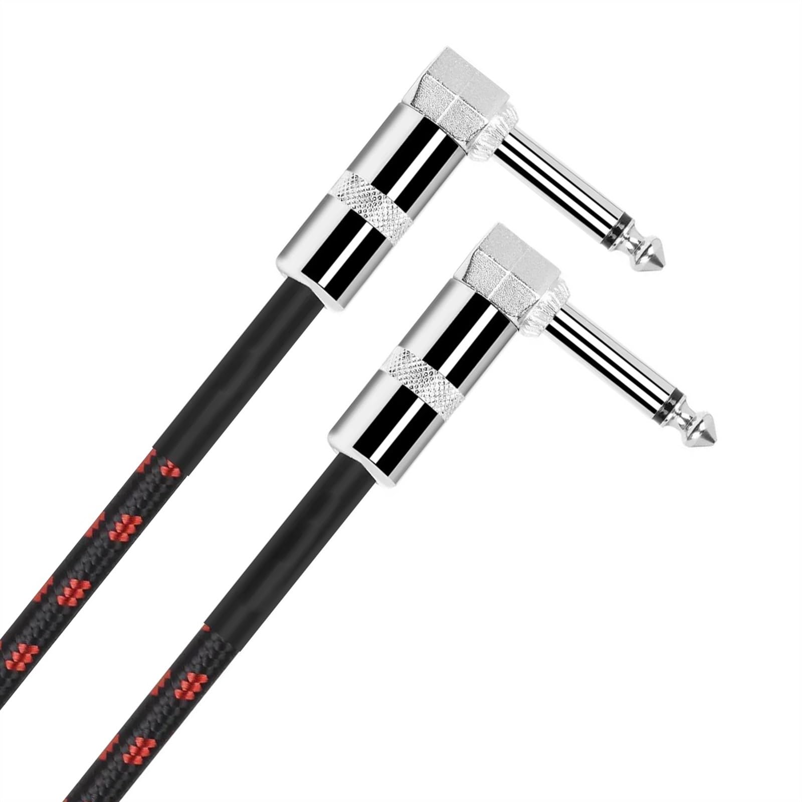 Cable De Audio De Guitarra Cable mono macho chapado en oro de ángulo recto de Jack 6,35 mm para instrumento Cable macho a macho (Color : Red, Size : 5m)
