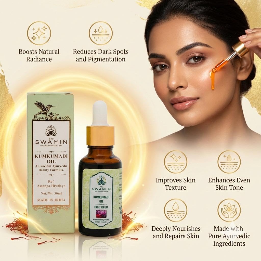 The Swamin Shata Dhauta Ghrita Moisturizer cream , Sun protection , Kumkumadi Oil ( face serum ) , Kumkumadi Soap , Saumya Twacha Facepack Kit 3