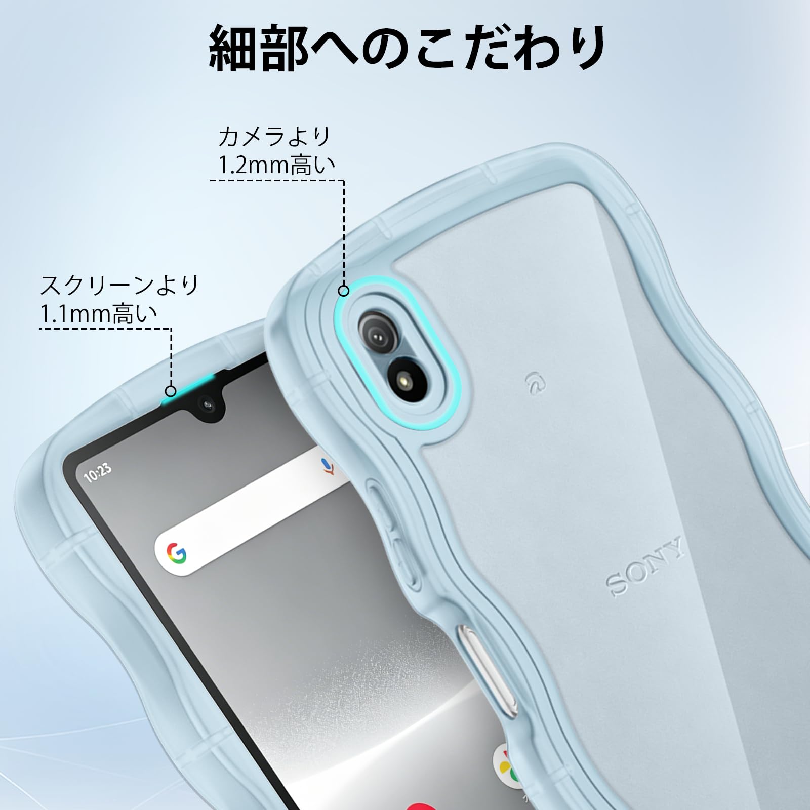 Amazon.co.jp: Xperia Ace III ケース ブルー ウェーブ エクスペリア