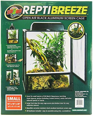 Zoo Med ReptiBreeze Open Air Screen Cage, Large, 18 x 18 x 36-Inches