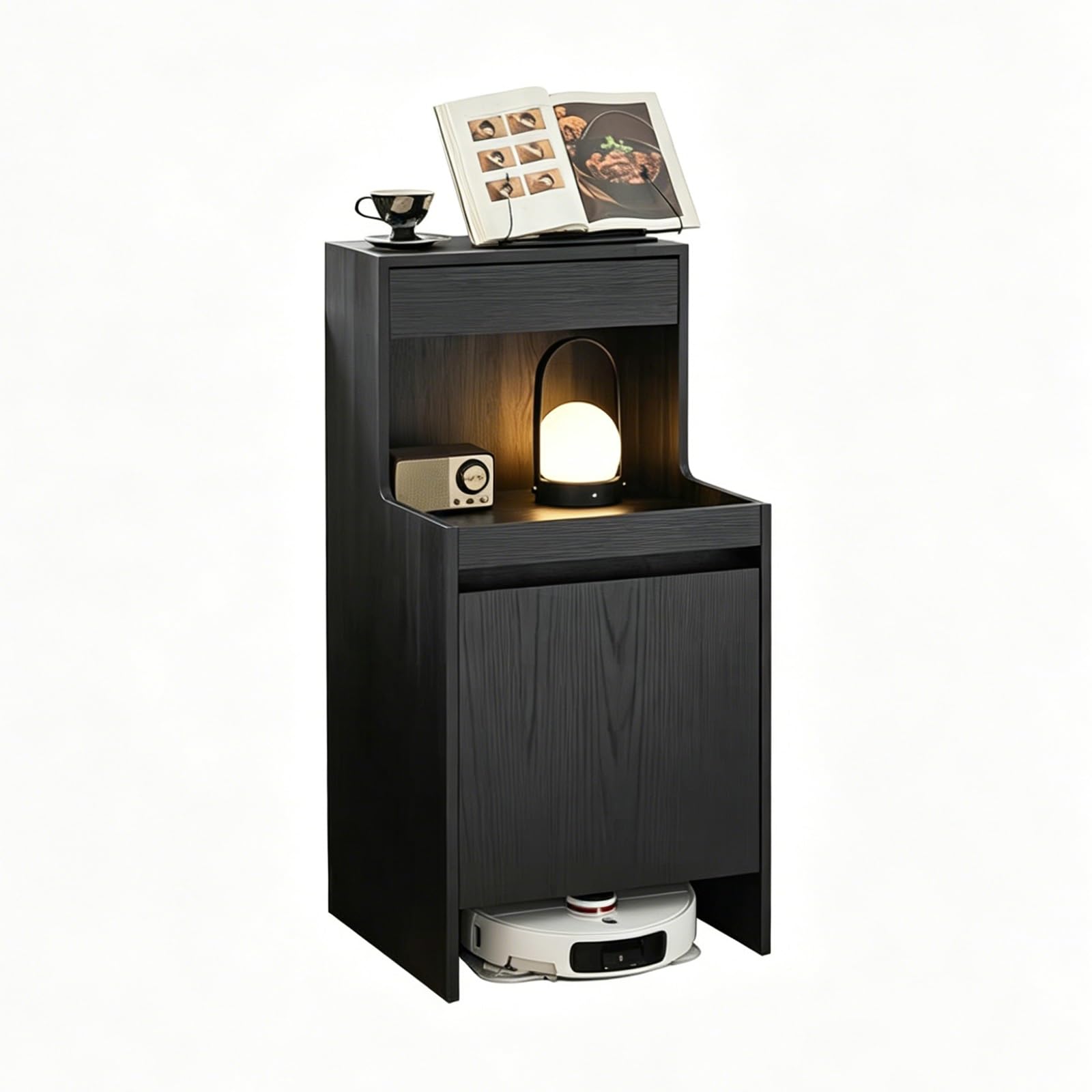 Robot Vacuum Stand Cabinet,Vacuum Hidden Cabinet With Doors,Open Base
